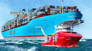 INSIDE How Are POWERFUL TUGBOATS Moving amp Pulling HUGE Container Ship [upl. by Mehta]