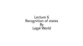 Recognition Of States [upl. by Anetsirk452]