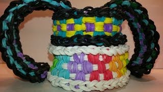 ONE LOOM Long Checkerboard Bracelet Tutorial by feelinspiffy Rainbow Loom [upl. by Cardinal]