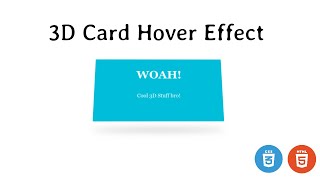 3D Card Hover Effect  HTMLCSS amp JavaScript [upl. by Chance931]