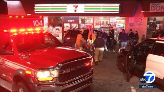 3 wounded after being shot in minivan outside 7Eleven in Northridge suspects at large [upl. by Nowahs20]