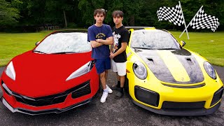 WE RACED 2023 Corvette Z06 vs Porsche 911 GT2 RS [upl. by Teuton]