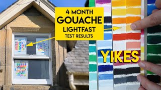 4 Month GOUACHE LIGHTFAST test results ✶ Winsor Newton Holbein HIMI Daniel Smith M Graham amp MORE [upl. by Nonregla]