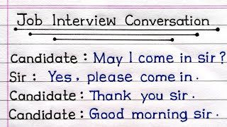 Job Interview Conversation In English  Job Interview Questions And Answers  Job Interview [upl. by Ardnaxela479]