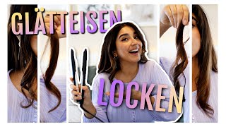 LOCKEN MIT DEM GLÄTTEISEN 🤩 5 ARTEN amp CURTAIN BANGS STYLING  Sanny Kaur [upl. by Clarette]