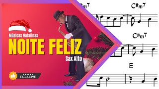 NOITE FELIZ  MÚSICAS NATALINAS  SAX ALTO PARTITURA [upl. by Hselin]