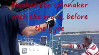 Gybing an Assymmetrical Spinnaker on quotthe Insidequot [upl. by Eisdnil399]