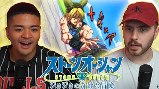 JOLYNE VS CMOON  JJBA Stone Ocean Episode 34 REACTION [upl. by Quitt658]