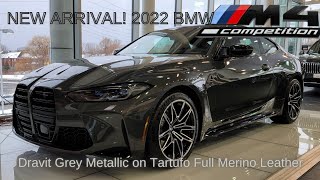 NEW ARRIVAL 2022 BMW M4 Competition M xDrive Dravit Grey Metallic on Tartufo Merino Leather [upl. by Diver745]