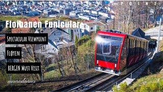 Fløibanen Funicular  floyen funicular bergen Norway  4K Video [upl. by Lim]