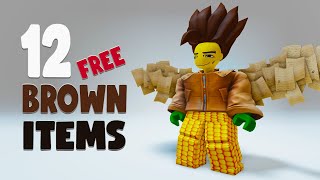 12 FREE BROWN ROBLOX ITEMS 😳🌽 [upl. by Nnaeitak]