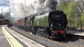 4K The Settle amp Carlisle Steam Special With Steam 34067 Tangmere On 1Z70 At Oxenholme On 270424 [upl. by Roque]