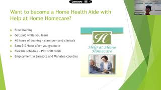 Career Connections  FREE Home Health Aide Training [upl. by Aliahkim]