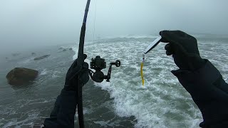 Thick Montauk Fog Surf Fishing [upl. by Ramirol]