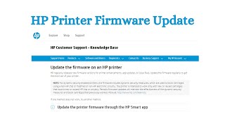 Firmware Update in HP Printer [upl. by Attennyl366]