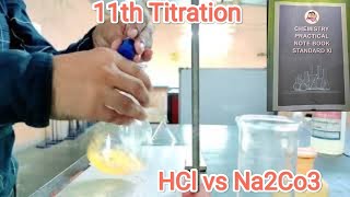 Titration  Determine the molarity of HCL by using standard slon of sodium carbonate 11thchemistry [upl. by Rame]