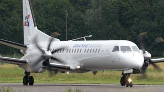 Saab 2000 Braathens Regional Take Off at Bern Airport  Nice Turboprop Sounds [upl. by Oskar]