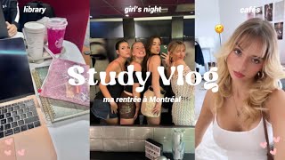 Study Vlog  ma rentrée à luniversité au Canada campus amis cafés library shopping etc [upl. by Ecyoj377]