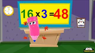 School Tutorial  16 Times Table Song  Kids Songs With Lyrics [upl. by Kram]