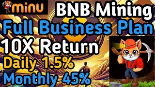 How to earn BNB from Minu Mining MinuBNB Full Business Presentation Minu BNB থেকে কিভাবে ইনকাম করব [upl. by Arondell]