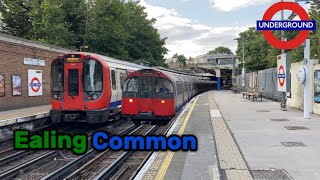 District and Piccadilly Lines At Ealing Common Station London Underground  280624 [upl. by Gaylor]