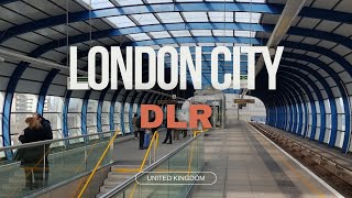 DLR cab view from London City Airport towards Bank station train metro tube travel [upl. by Atiek361]