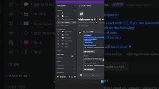 Discord Ticket Button Bot  No Watermark shorts [upl. by Ainnat]