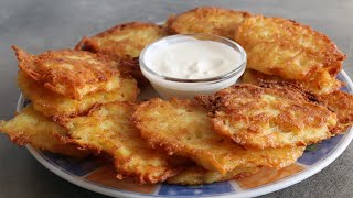 Einfaches KARTOFFELPUFFER Rezept  Knusprige REIBEPLÄTZCHEN  LeckerTV [upl. by Wilfreda]