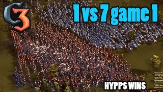 1vs7 in multiplayer First Game  Cossacks 3 gameplay [upl. by Lehet268]