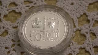 Queen Elizabeth II 50th Anniversary of Accession Fine Silver Fiftty Cents [upl. by Anyek]