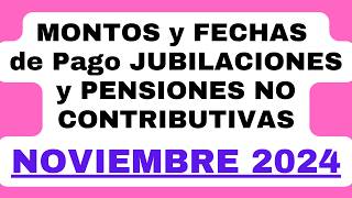 👉 Fechas de Pago Cobro NOVIEMBRE 2024 en JUBILACIONES Pensiones y Pensiones No Contributivas ANSES [upl. by Iams]