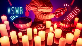 ASMR Singing Bowls amp CRINKLES 🕯️by Candlelight blown out 1 by 1 [upl. by Otaner461]