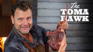 Tomahawk steak op de BBQ Reverse sear gegrilde ribeye  Braaimaster [upl. by Anerok]