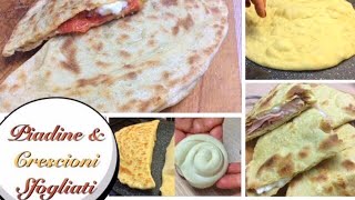 PIADINE E CRESCIONI SFOGLIATI con olio ricetta facile  TUTTI A TAVOLA [upl. by Dripps14]