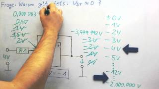 Elektronik ►OPV ►Gegenkopplung ►Warum ist die Steuerspannung ungefähr Null Volt [upl. by Kcerred747]