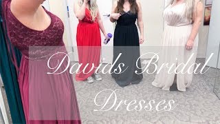 MARRIAGE MONDAY  Davids Bridal Bridesmaids amp Mother of the Bride Dresses [upl. by Lleinad361]