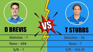 STUBBS vs BREVIS  T20 Batting Comparison  Tristan Stubbs Batting  Dewald Brevis Batting [upl. by Merrow]