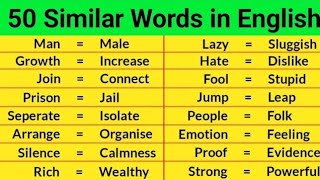 50 Similar Words  Similar Words in English  Similar Words [upl. by Jocelyn559]