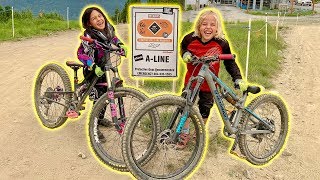 8 Year Olds Ride ALine in Whistler Mountain Bike Park CUTE [upl. by Yacov]