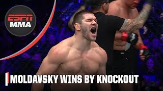 Valentin Moldavsky wins PFL debut by knocking out Ante Delija  ESPN MMA [upl. by Nylinnej]