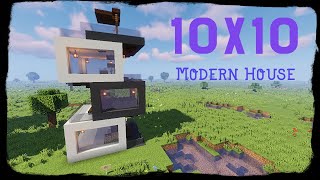 10X10 Modern House  How to build a modern house  Minecraft 115 [upl. by Gleeson318]