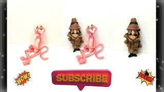 Pink Panther and Inspector Clouseau  how to make fondant figurine topper clay [upl. by Wald]