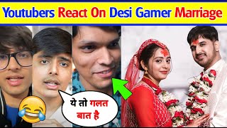 😍😲YOUTUBERS Reaction On Desi Gamer Marriage Desi Gamer Marriage Photos Videos  Amit bhai Marriage [upl. by Leirol]