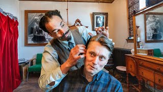 💈 Swashbuckling Fluttering Shears Haircut With The One amp Only Moustache Jim  Minneapolis [upl. by Alyse]