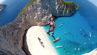 Most Incredible Basejump Site  Navagio Beach Greece [upl. by Dolli18]