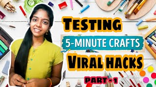 Testing 5 minute crafts Viral Hacks  PART  1 School Hacks  missmiracle  Tamil [upl. by Coriss]