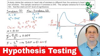 Hypothesis Testing with Two Variances [upl. by Acsirp937]