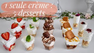 5 Verrines en 15 MIN AVEC 1 SEULE CRÈME 👌🏻Recette Facile et Rapide  Nutella Fraise Citron [upl. by Incrocci]