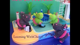 Rainbow Loom Hippo  Loomigurumi  Amigurumi Hook Only Лумигуруми [upl. by Weir]