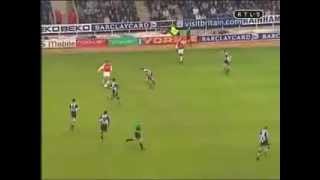 Best Goal Ever  Dennis Bergkamp  Arsenal vs Newcastle  Football Legend [upl. by Brink]